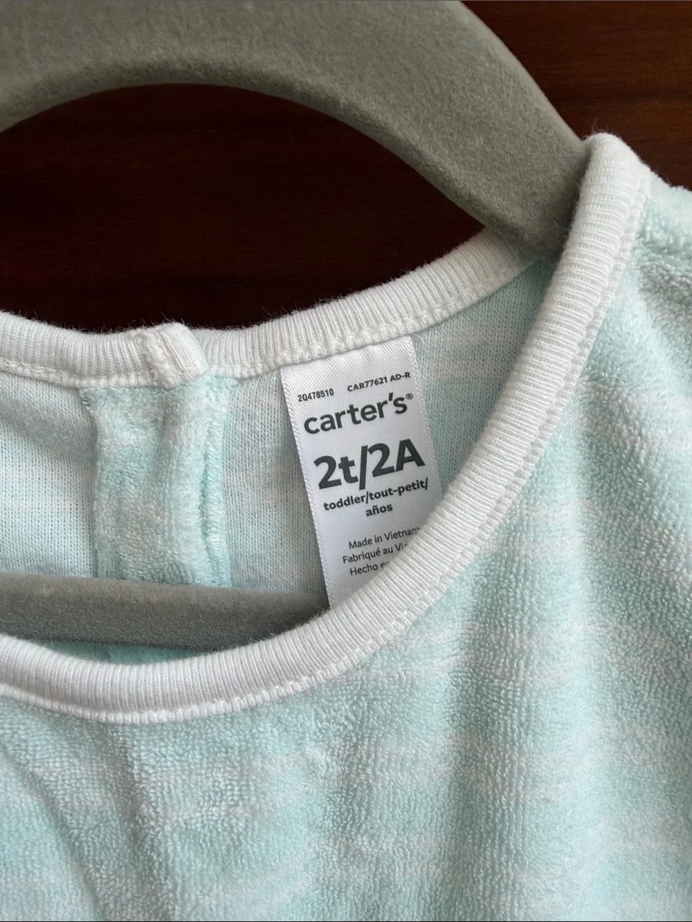 Carter's Pale Blue Swim Romper Cover up 2T